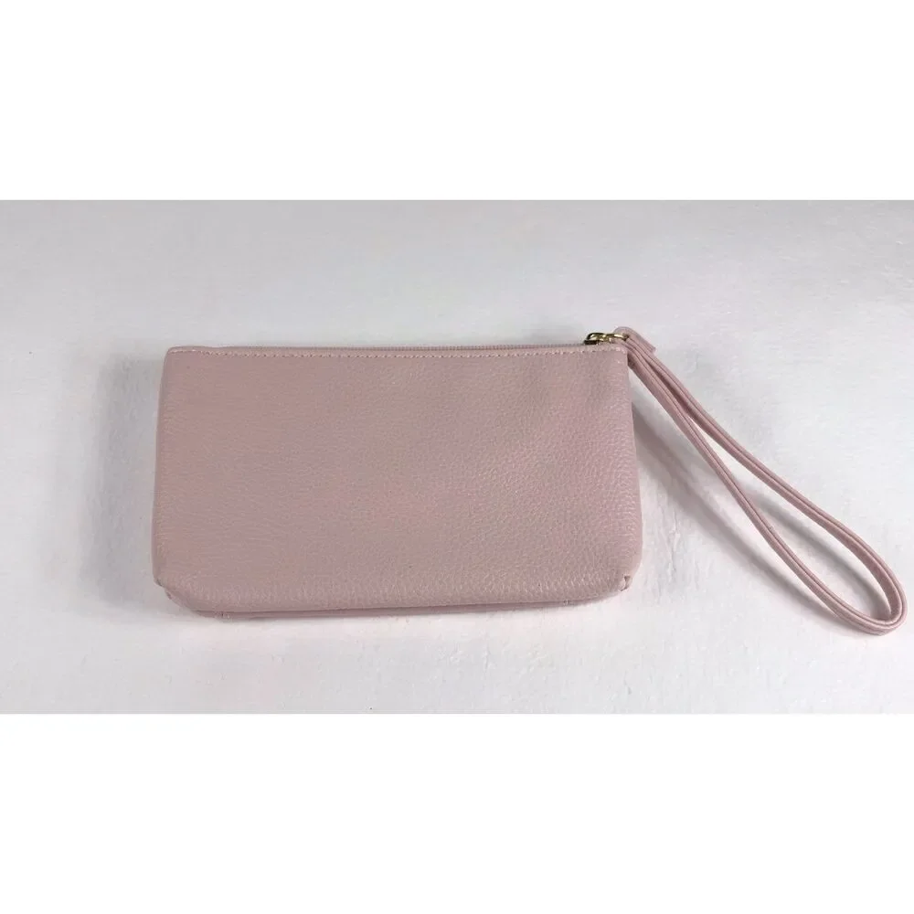 Stone Mountain Bonded Leather Clutch Wristlet Baby Pink Shade Leather